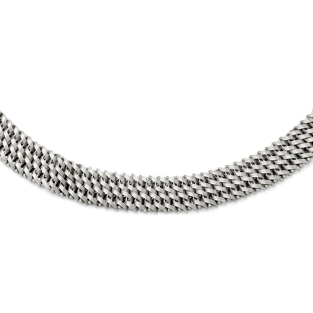 Jewelryweb Sterling Silver Mesh Necklace - 17.5 Inch