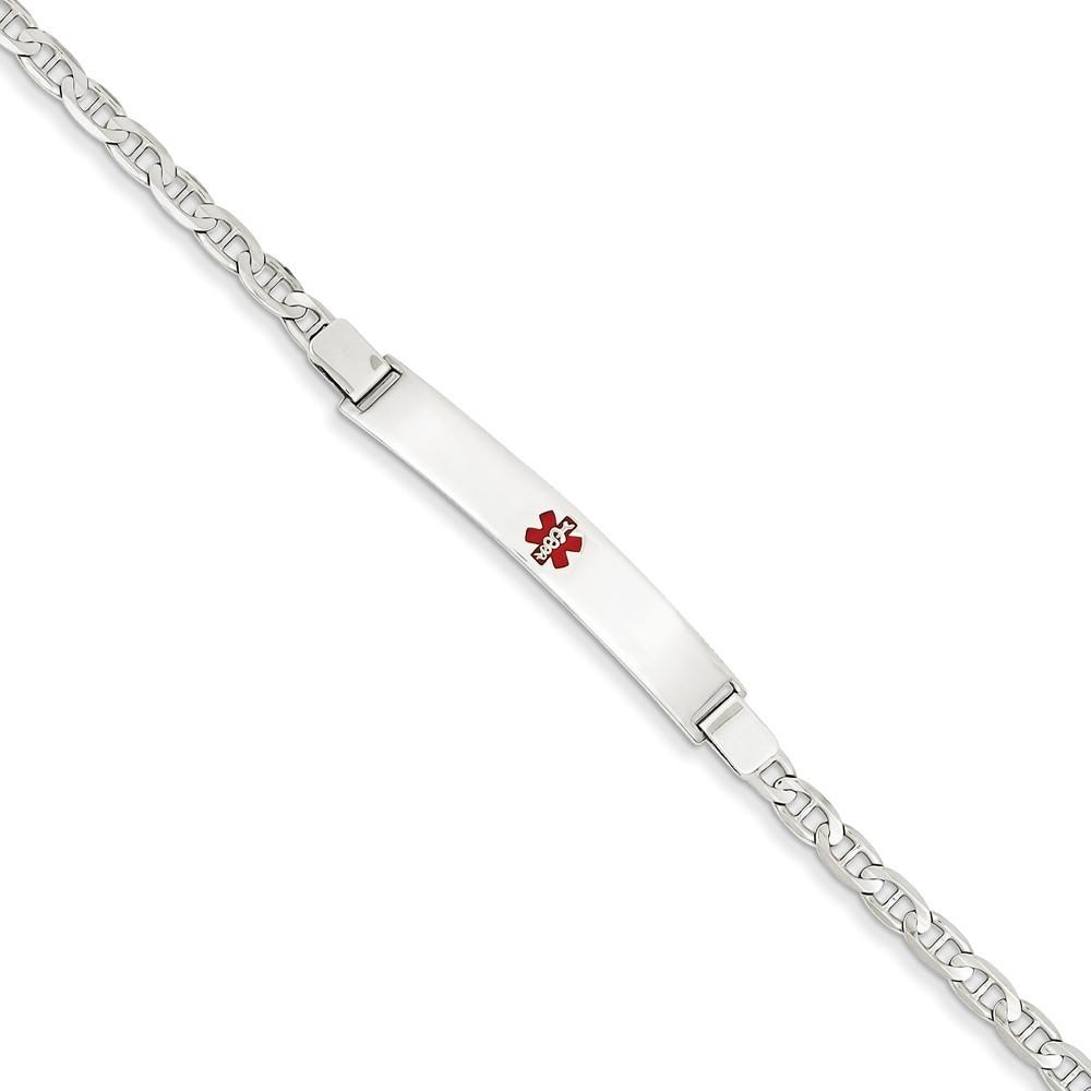 Jewelryweb 14k White Gold Medical Jewelry Bracelet - 7 Inch