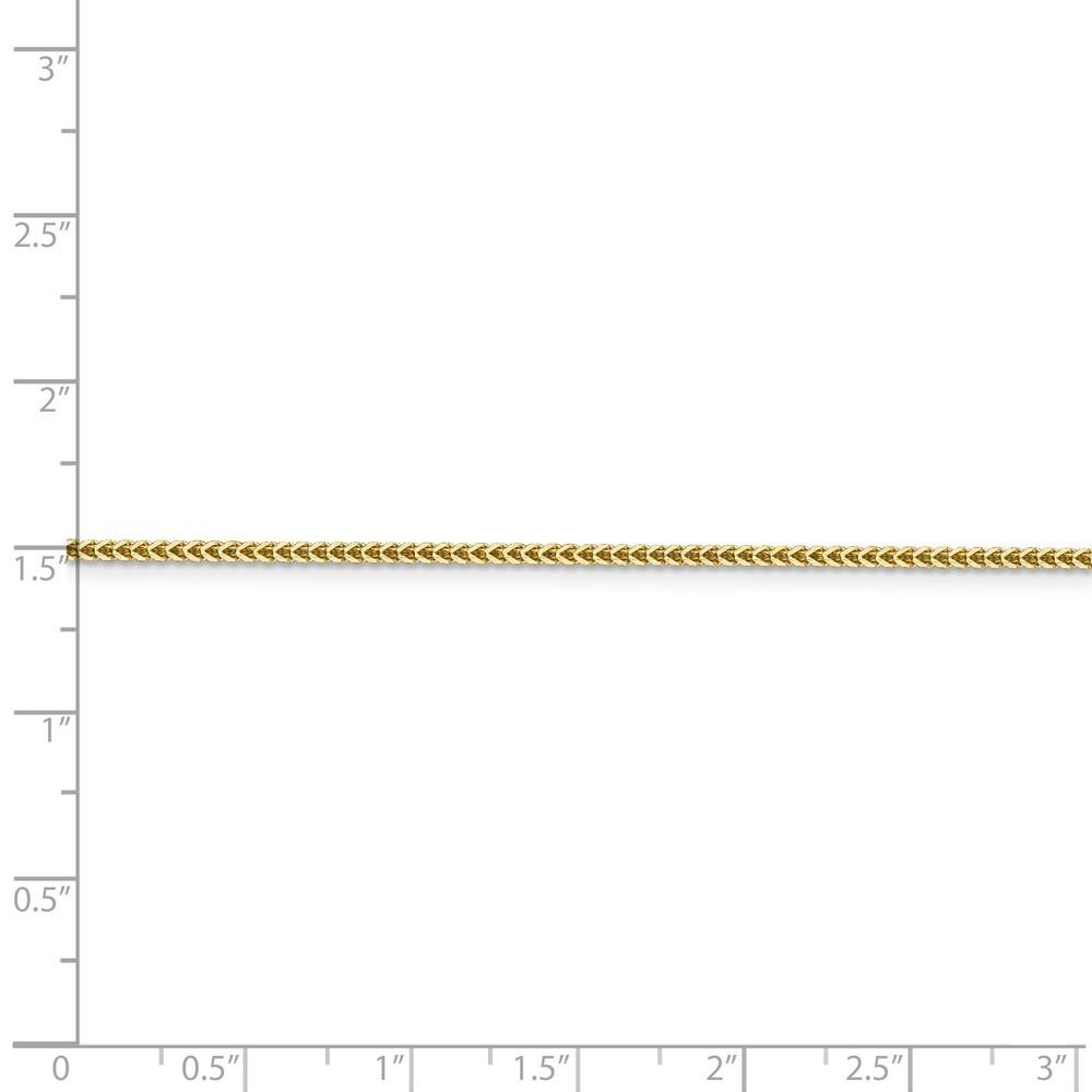 Jewelryweb 14k Yellow Gold 1.3mm Franco Chain Necklace - 16 Inch - Lobster Claw