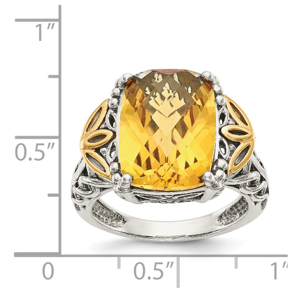 Jewelryweb Sterling Silver With 14k Citrine Ring - Size 7