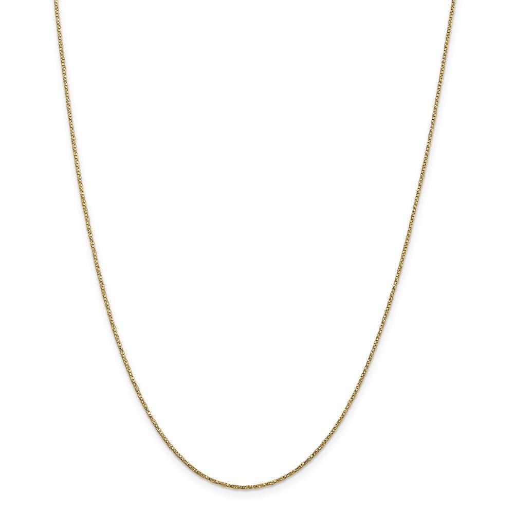 Jewelryweb 14k Yellow Gold .95mm Twisted Box Chain Necklace - 24 Inch - Lobster Claw