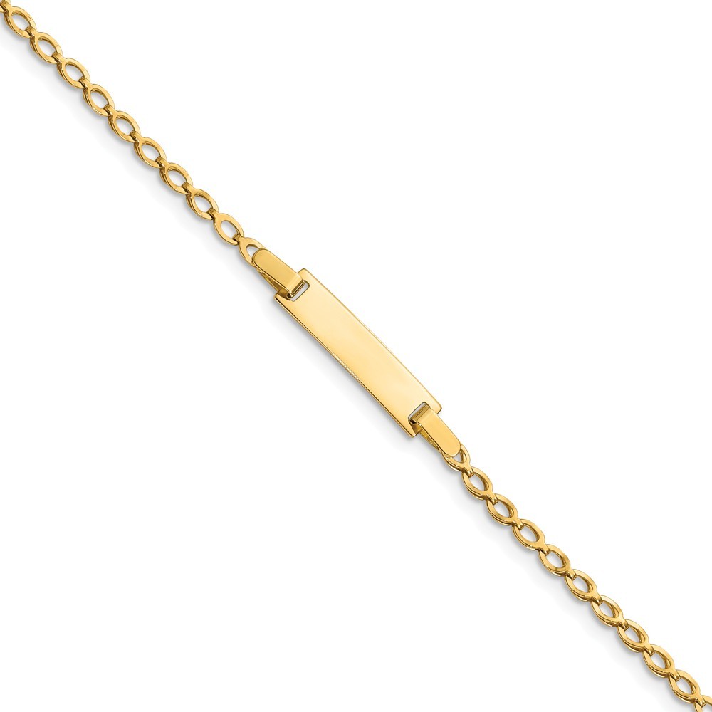 Jewelryweb 14k Yellow Gold Polished Baby ID Bracelet - Measures 5mm Wide