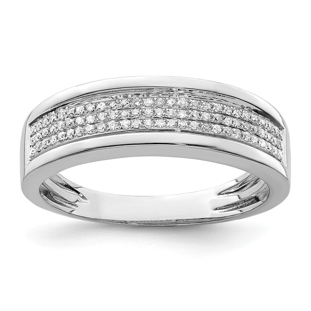 Jewelryweb Sterling Silver Diamond Mens Band Ring - Size 10