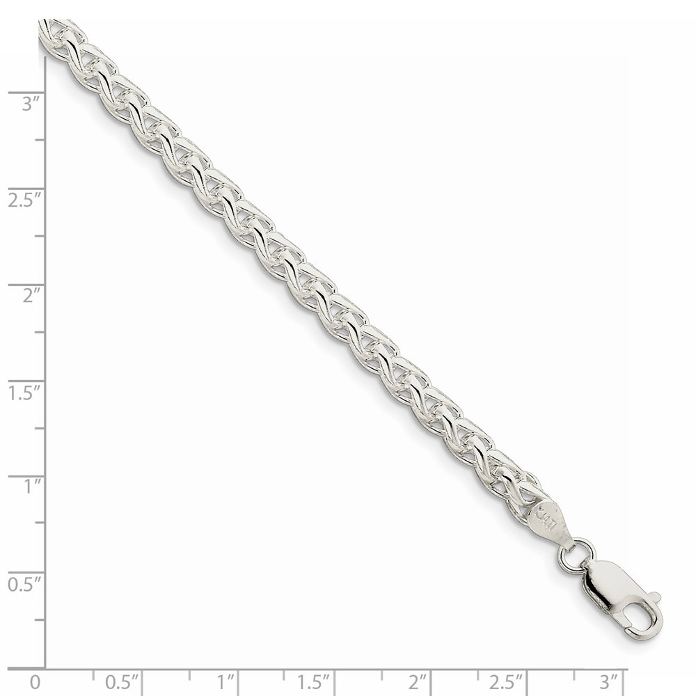 Jewelryweb Sterling Silver Wheat Chain - 6mm - 30 Inch - Lobster Claw
