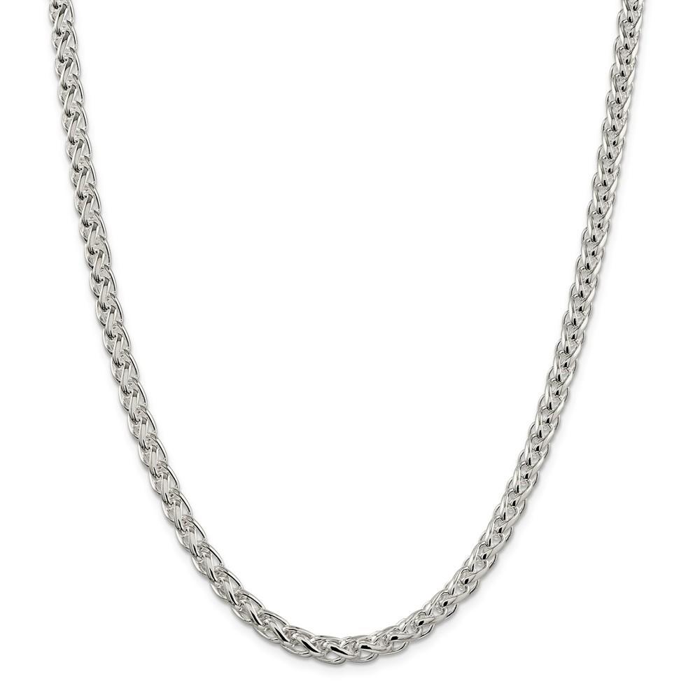 Jewelryweb Sterling Silver Wheat Chain - 8mm - 30 Inch - Lobster Claw