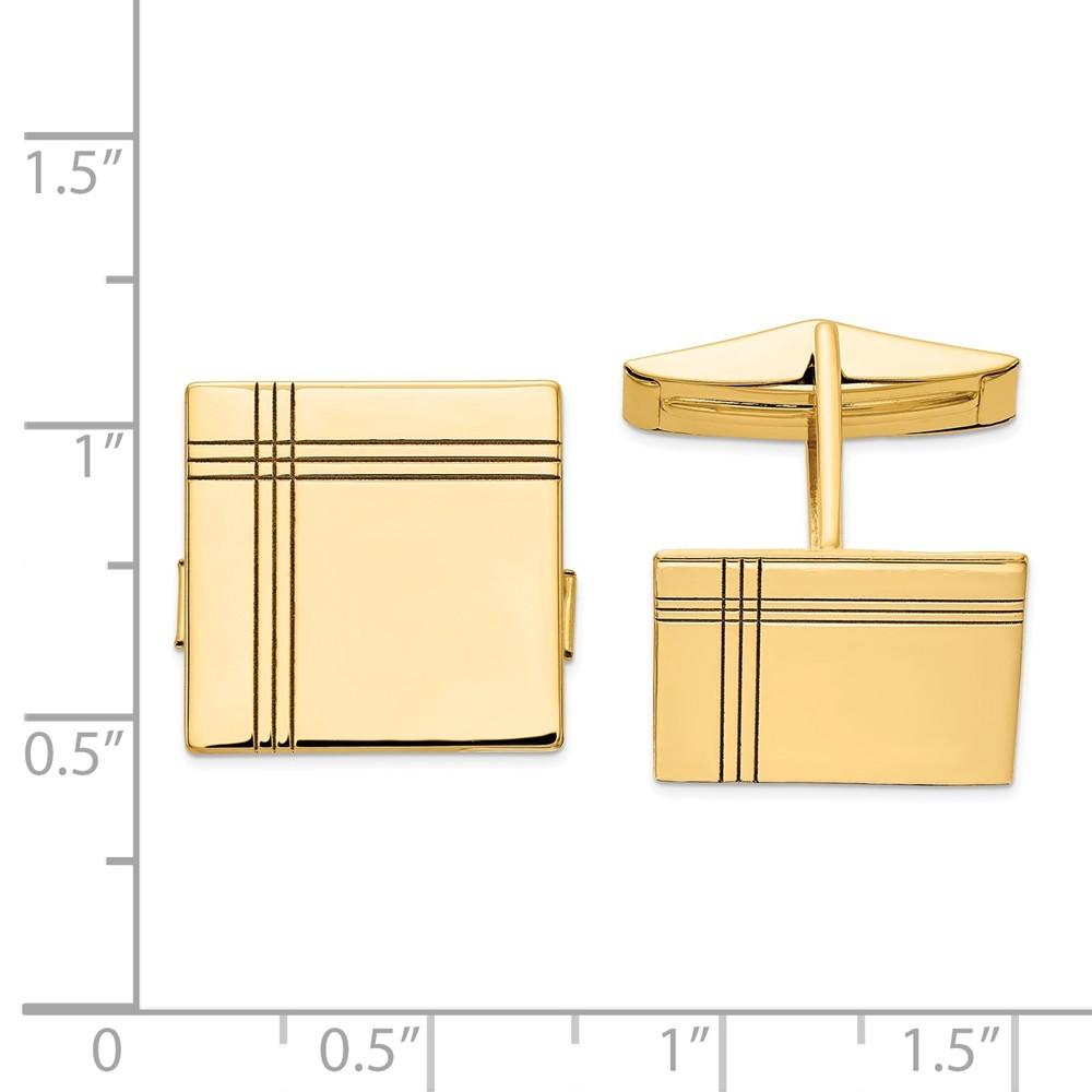 Jewelryweb 14k Yellow Gold Cuff Links - Measures 16x17mm Wide
