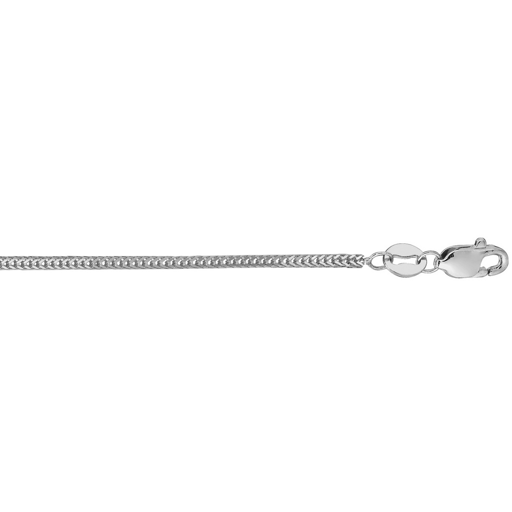 Jewelryweb 14k White Gold 1.0mm Foxtail Chain With Lobster Clasp Necklace - 16 Inch