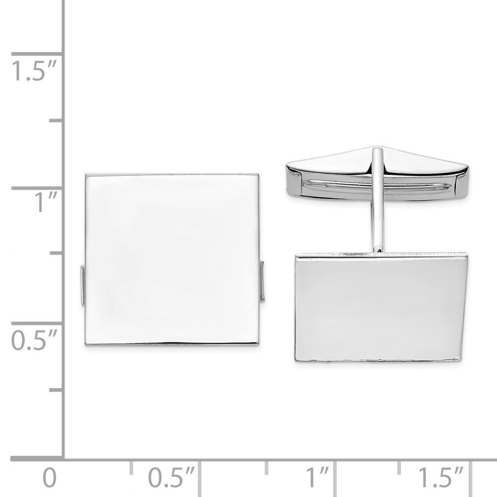 Jewelryweb 14k White Gold Square Cuff Links - Measures 17x17mm Wide