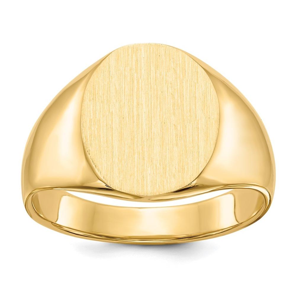 Jewelryweb 14k Yellow Gold Mens Signet Ring - Size 10
