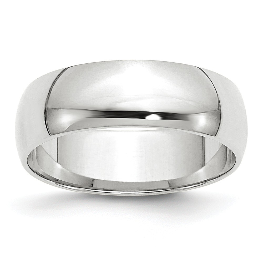 Jewelryweb 14k White Gold 6mm Ltw Half Round Band Size 5.5 Ring