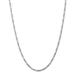 Jewelryweb 14k White Gold 3.0mm Flat Figaro Chain Ankle Bracelet - 10 Inch