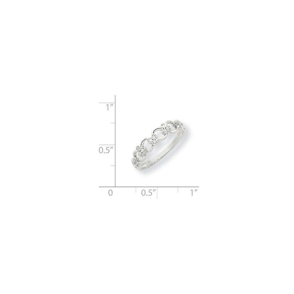 Jewelryweb 14k White Gold Diamond Band Ring - Size 6.00