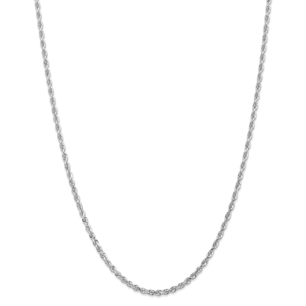 Jewelryweb 14k White Gold 3.0mm Sparkle-Cut Quadruple Rope Chain Necklace - 18 Inch