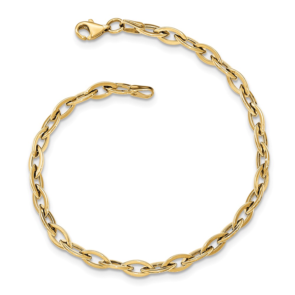 Jewelryweb 14k Yellow Gold Polished Fancy Link Bracelet - 7.5 Inch