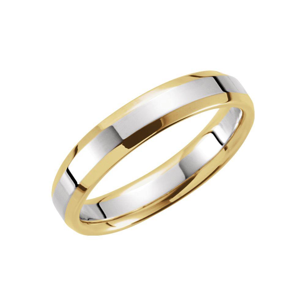 Jewelryweb 14k Two-Tone Gold Design Band Ring - Size 11