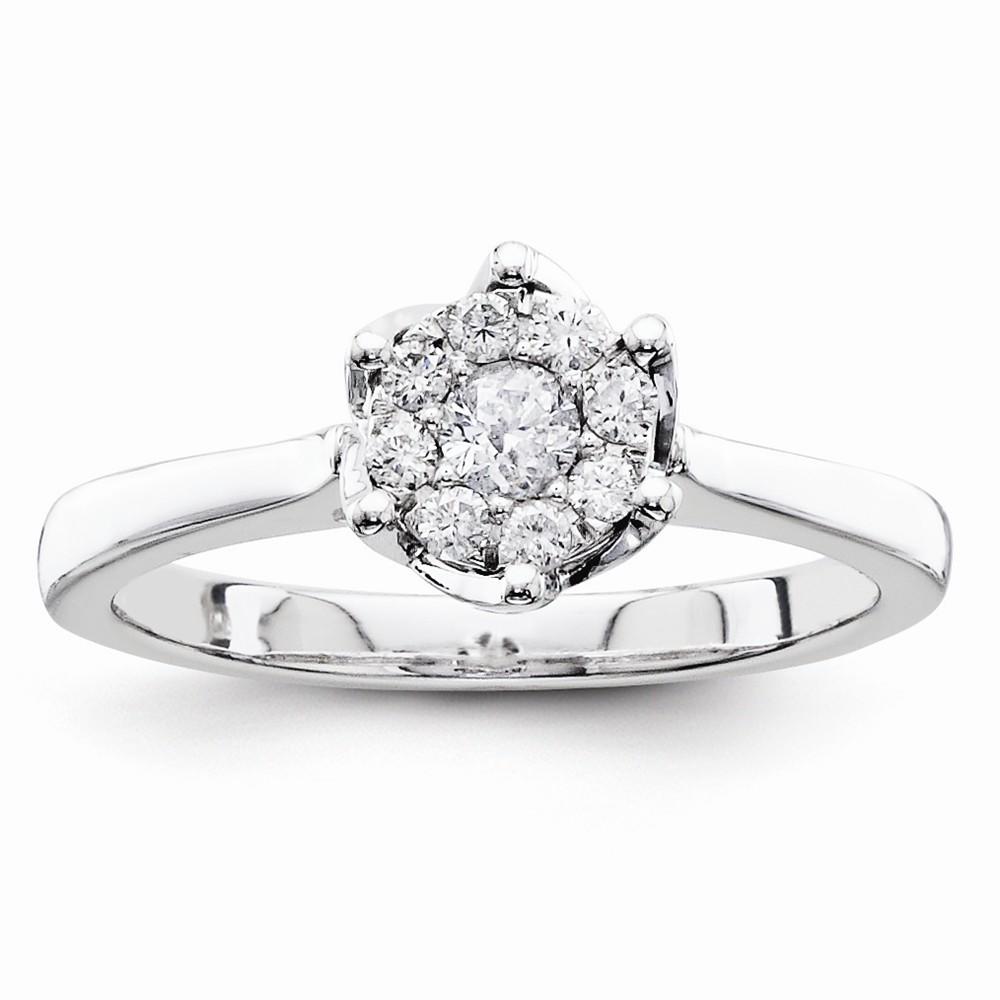 Jewelryweb 14k White Gold Diamond Engagement Ring