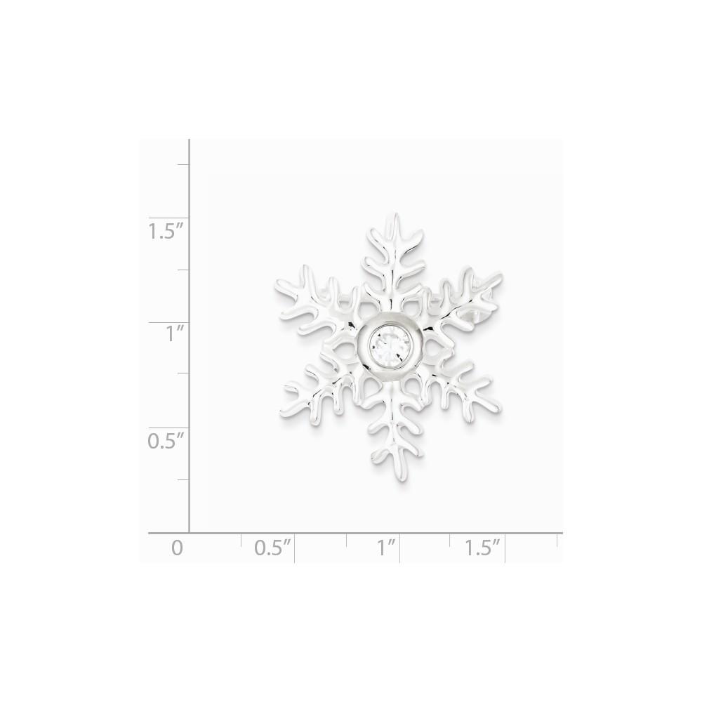 Jewelryweb Sterling Silver Cubic Zirconia Snowflake Pin and Pendant
