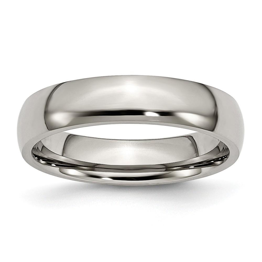 Jewelryweb Titanium 5mm Polished Band Ring - Size 14