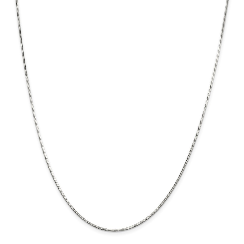 Jewelryweb Sterling Silver 1.25mm Octagonal Snake Chain - 30 Inch - Lobster Claw
