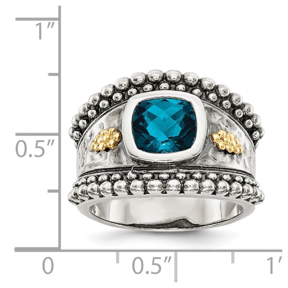 Jewelryweb Sterling Silver With 14k London Blue Topaz Ring - Size 8