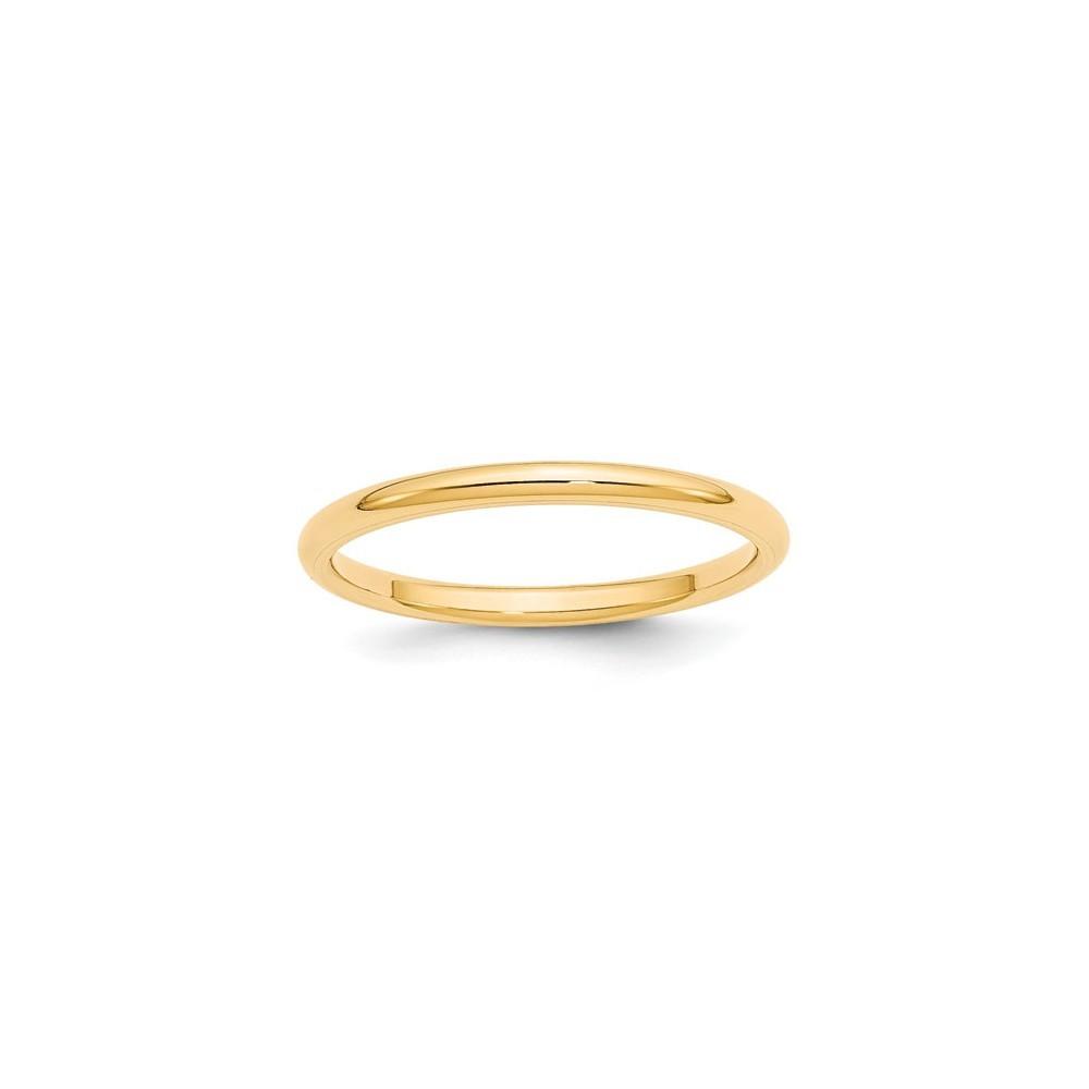 Jewelryweb 14k Yellow Gold 2mm Standard Comfort Fit Band Size 12.5 Ring