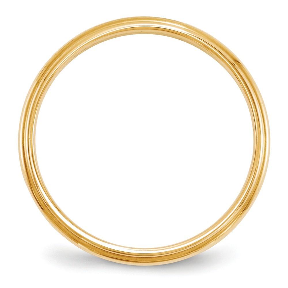 Jewelryweb 14k Yellow Gold 2.5mm Half Round With Edge Band Size 14 Ring