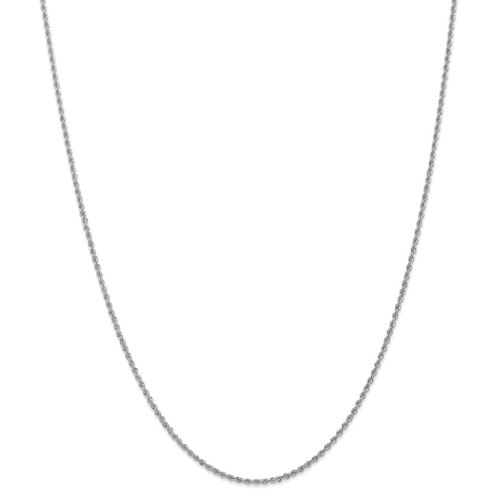 Jewelryweb 14k White Gold 1.75mm Regular Rope Necklace - 16 Inch - Lobster Claw
