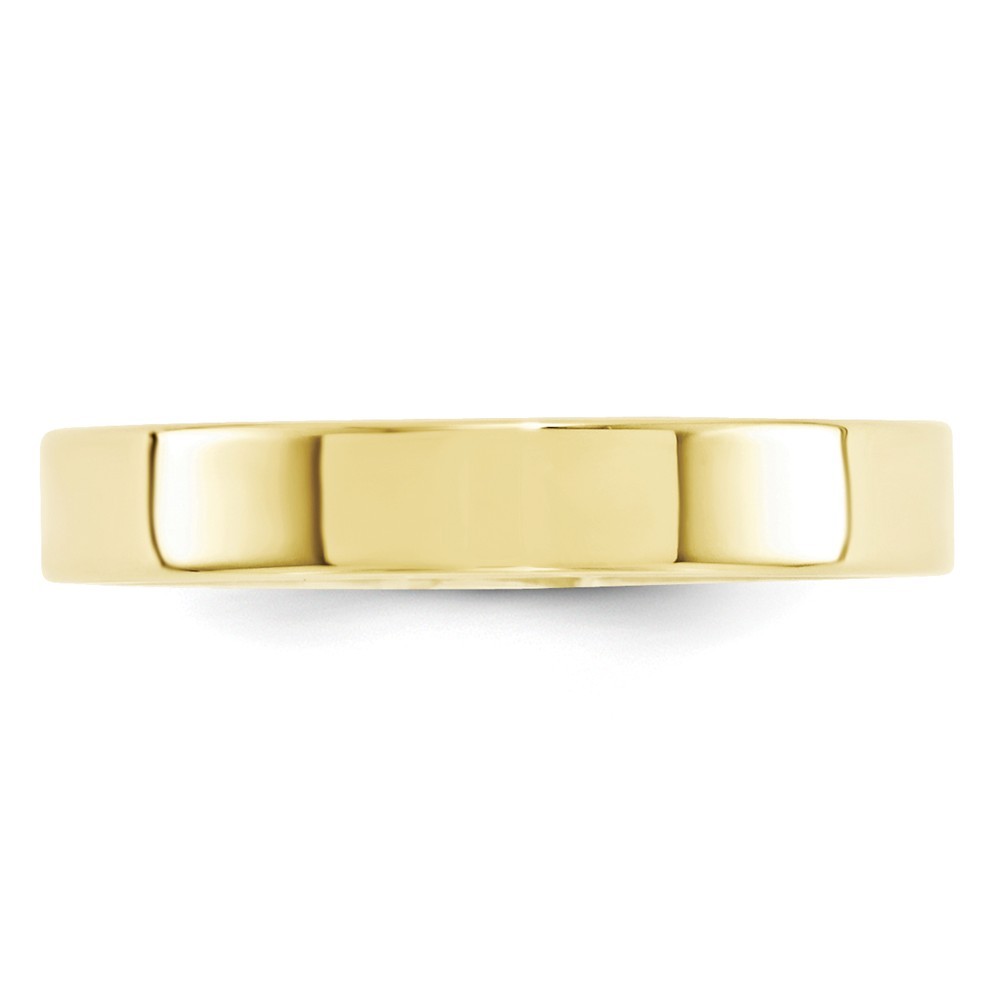 Jewelryweb 10k Yellow Gold 4mm Standard Flat Comfort Fit Band Size 5 Ring