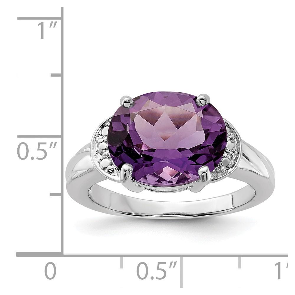 Jewelryweb Sterling Silver Amethyst Ring - Size 6