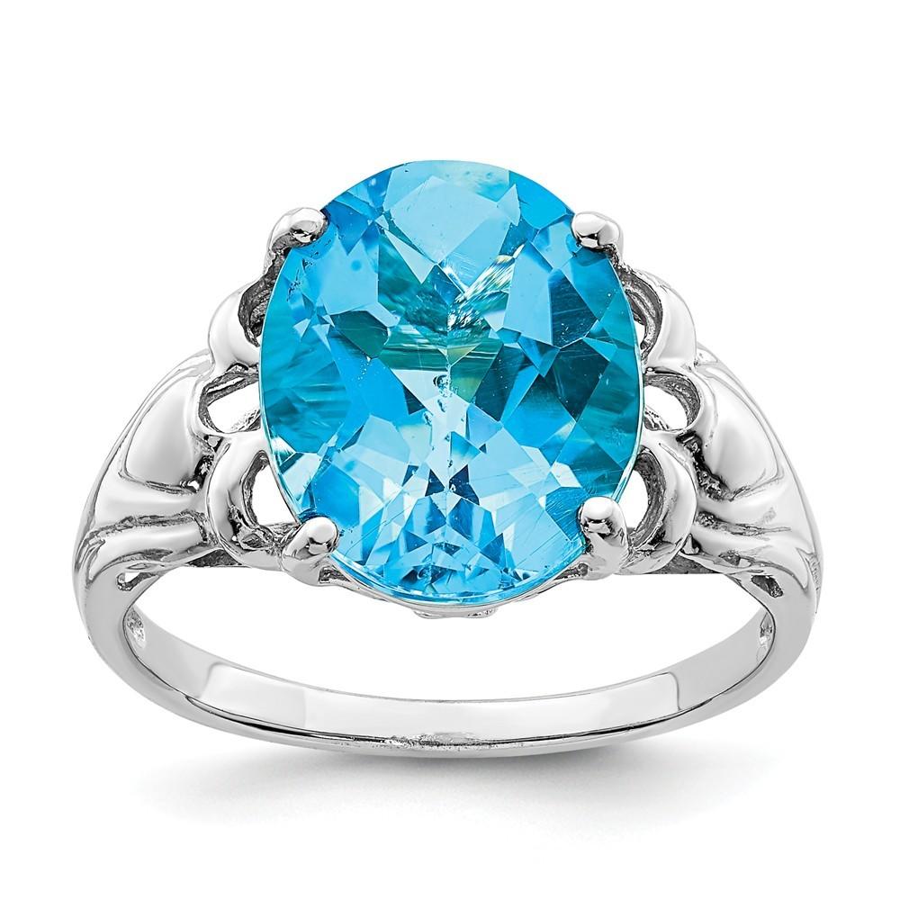 Jewelryweb Sterling Silver Blue Topaz Ring - Size 9