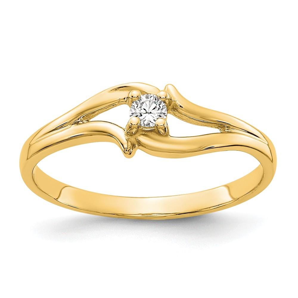 Jewelryweb 14k Yellow Gold Polished Diamond Ring - Size 6.00