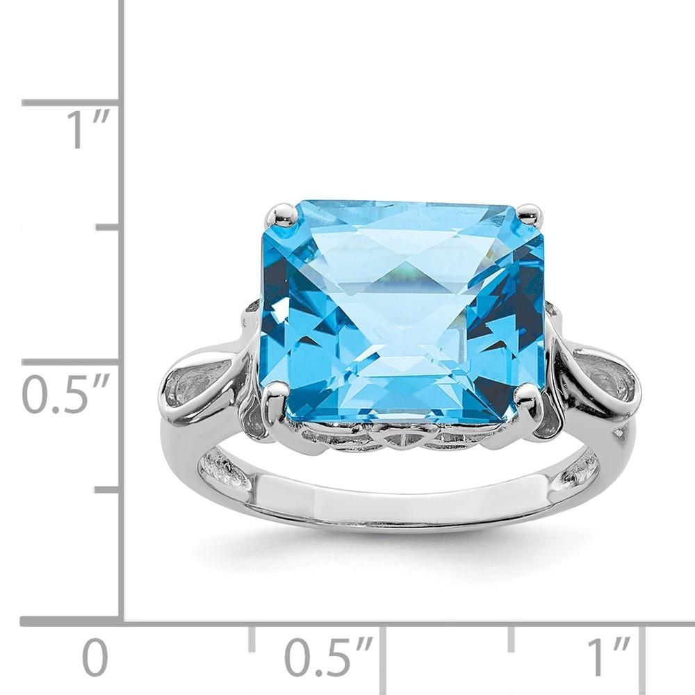 Jewelryweb Sterling Silver Light Swiss Blue Topaz Ring - Size 8