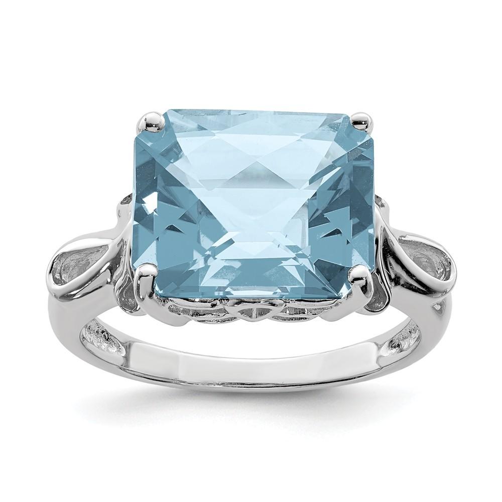 Jewelryweb Sterling Silver Light Swiss Blue Topaz Ring - Size 8