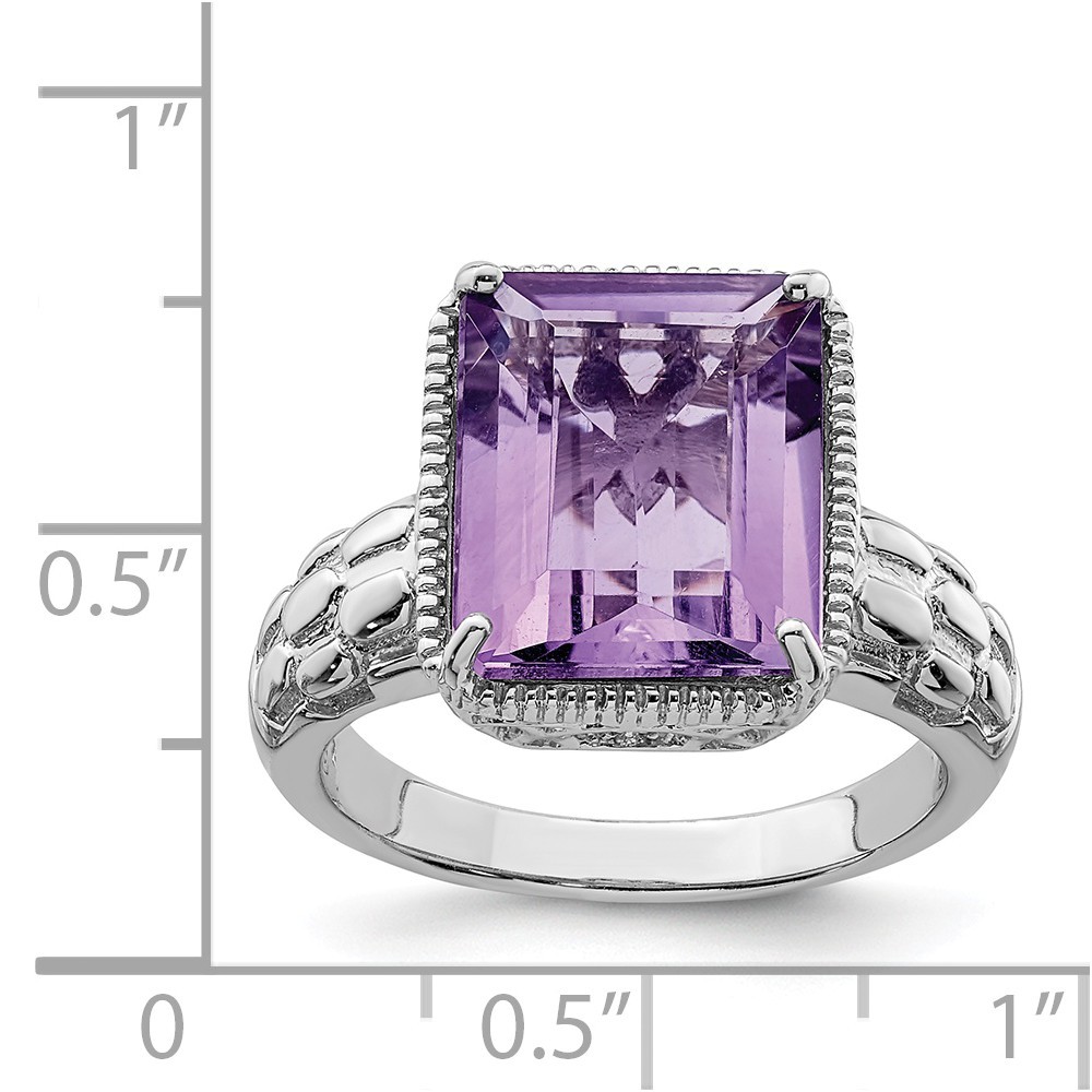 Jewelryweb Sterling Silver Amethyst Ring - Size 9