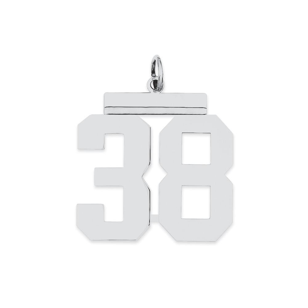 Jewelryweb 20mm Sterling Silver Large Polished Pendant Number 38