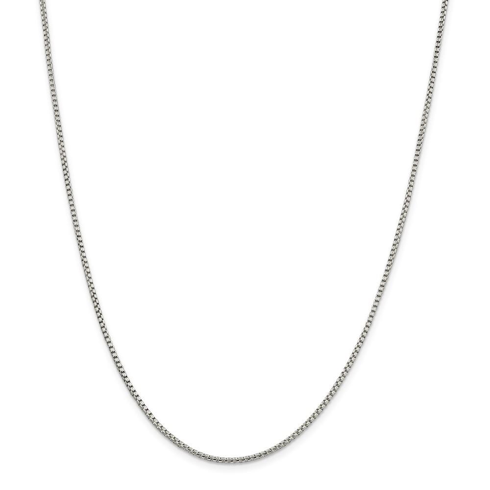 Jewelryweb Sterling Silver 1.75mm Half Round Box Chain Necklace - 16 Inch