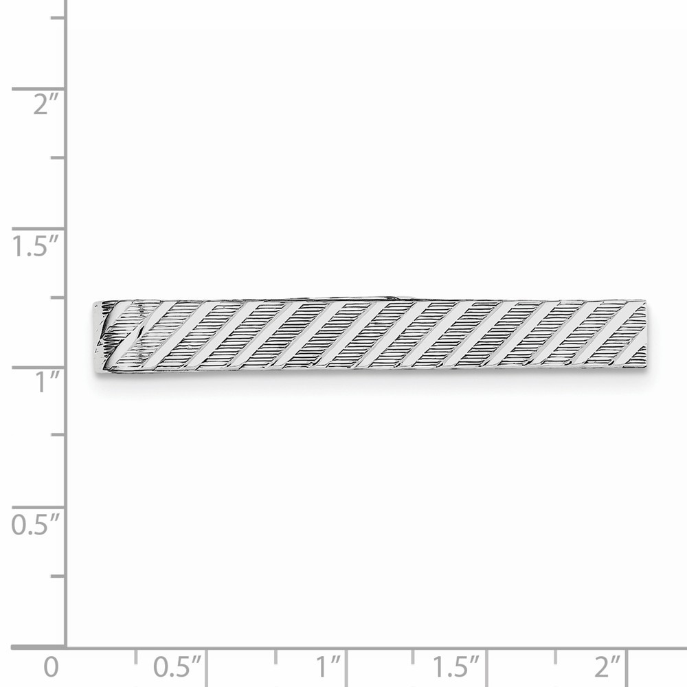 Jewelryweb Sterling Silver Tie Bar - Measures 50x6mm Wide