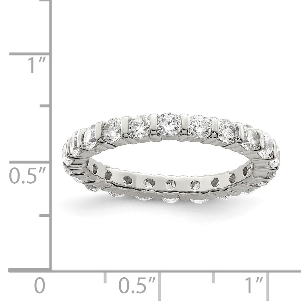 Jewelryweb Sterling Silver Cubic Zirconia Band - Size 7