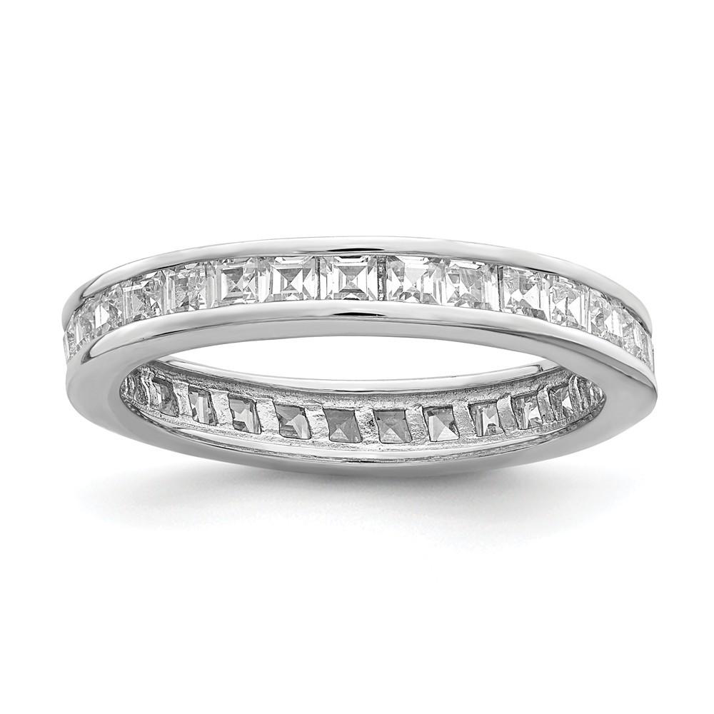 Jewelryweb Sterling Silver Cubic Zirconia Eternity Band Ring - Size 7