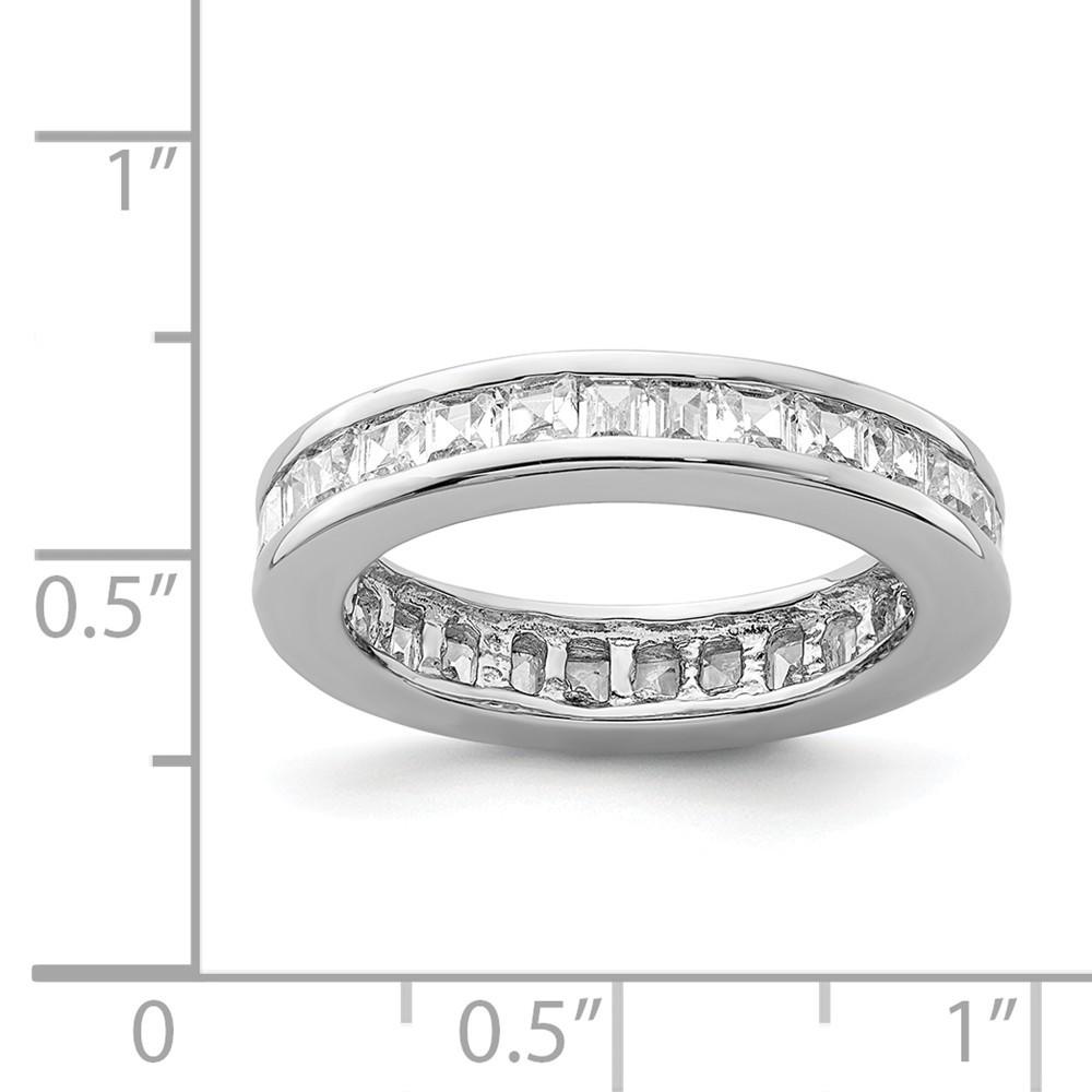 Jewelryweb Sterling Silver Cubic Zirconia Eternity Band Ring - Size 8