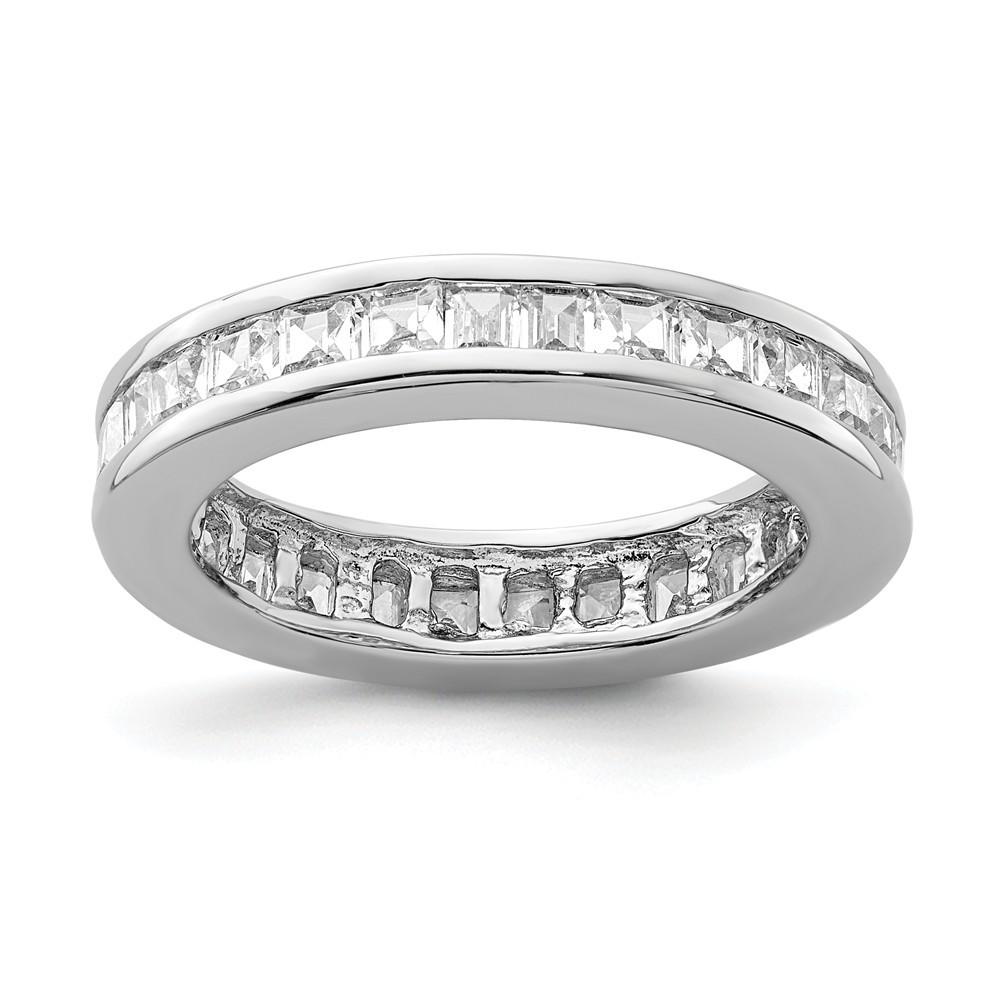 Jewelryweb Sterling Silver Cubic Zirconia Eternity Band Ring - Size 8