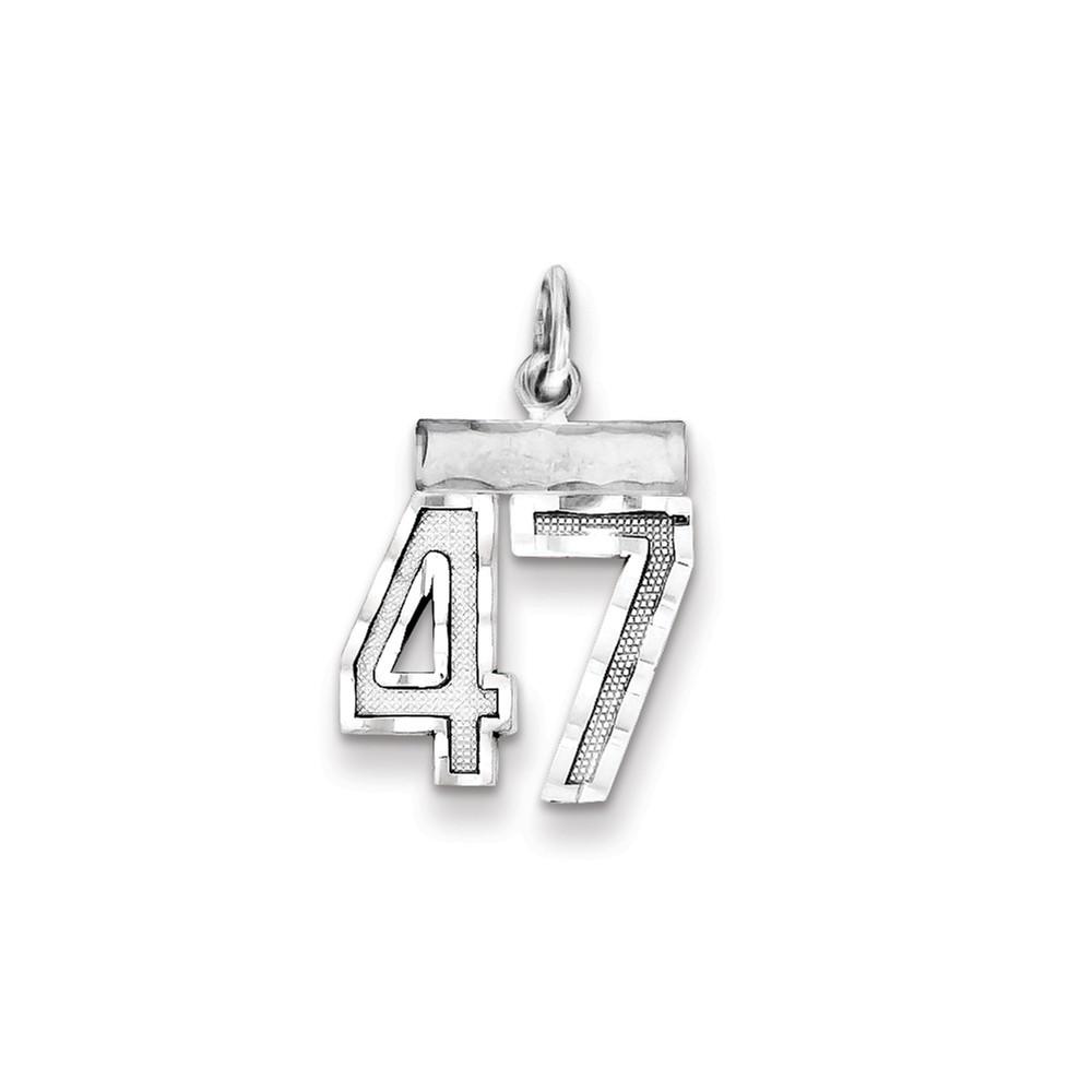 Jewelryweb Sterling Silver Small Number 47 Charm
