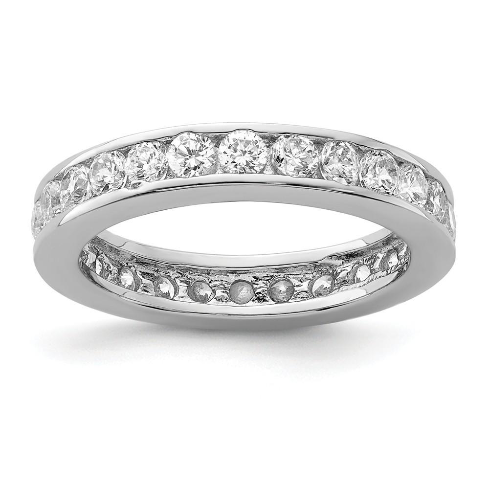 Jewelryweb Sterling Silver Cubic Zirconia Eternity Band Ring - Size 6