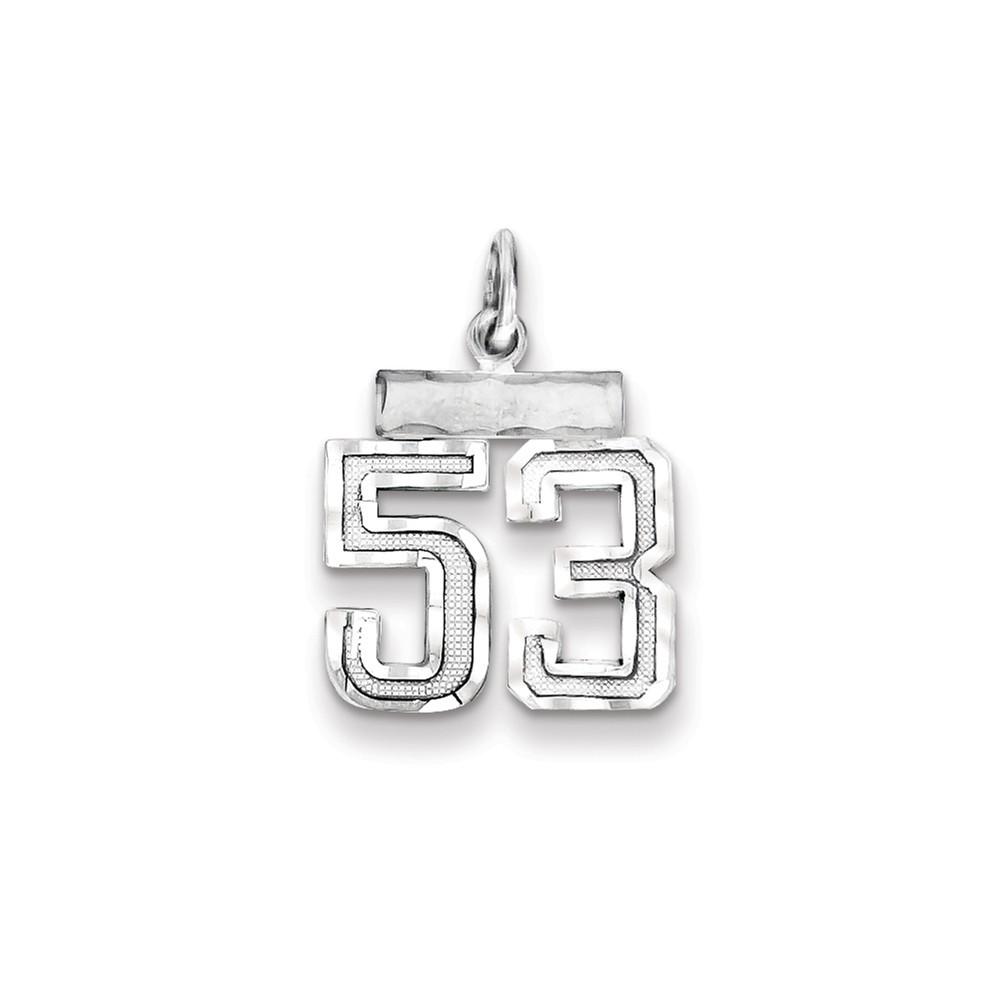 Jewelryweb Sterling Silver Small Number 53 Charm