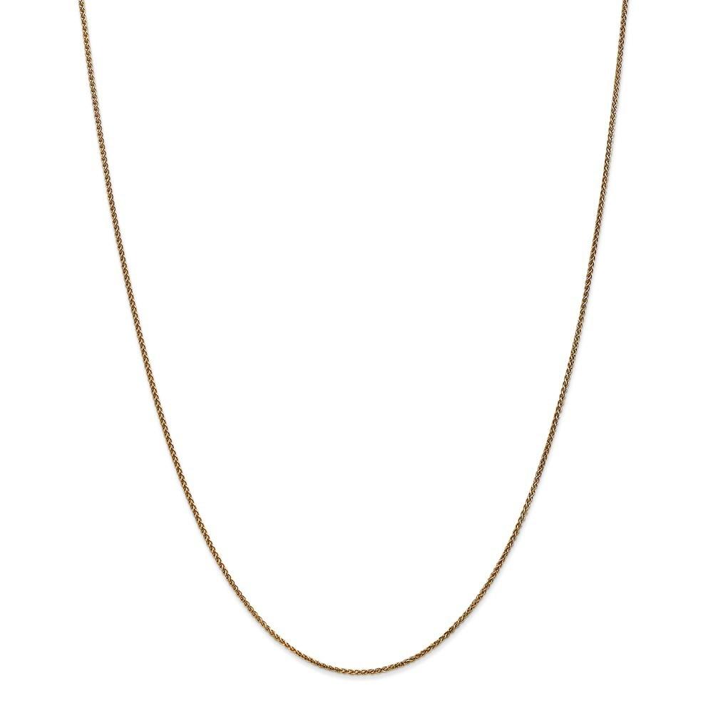 Jewelryweb 14k Yellow Gold 1.2mm Sparkle-Cut Spiga Chain Ankle Bracelet - 10 Inch