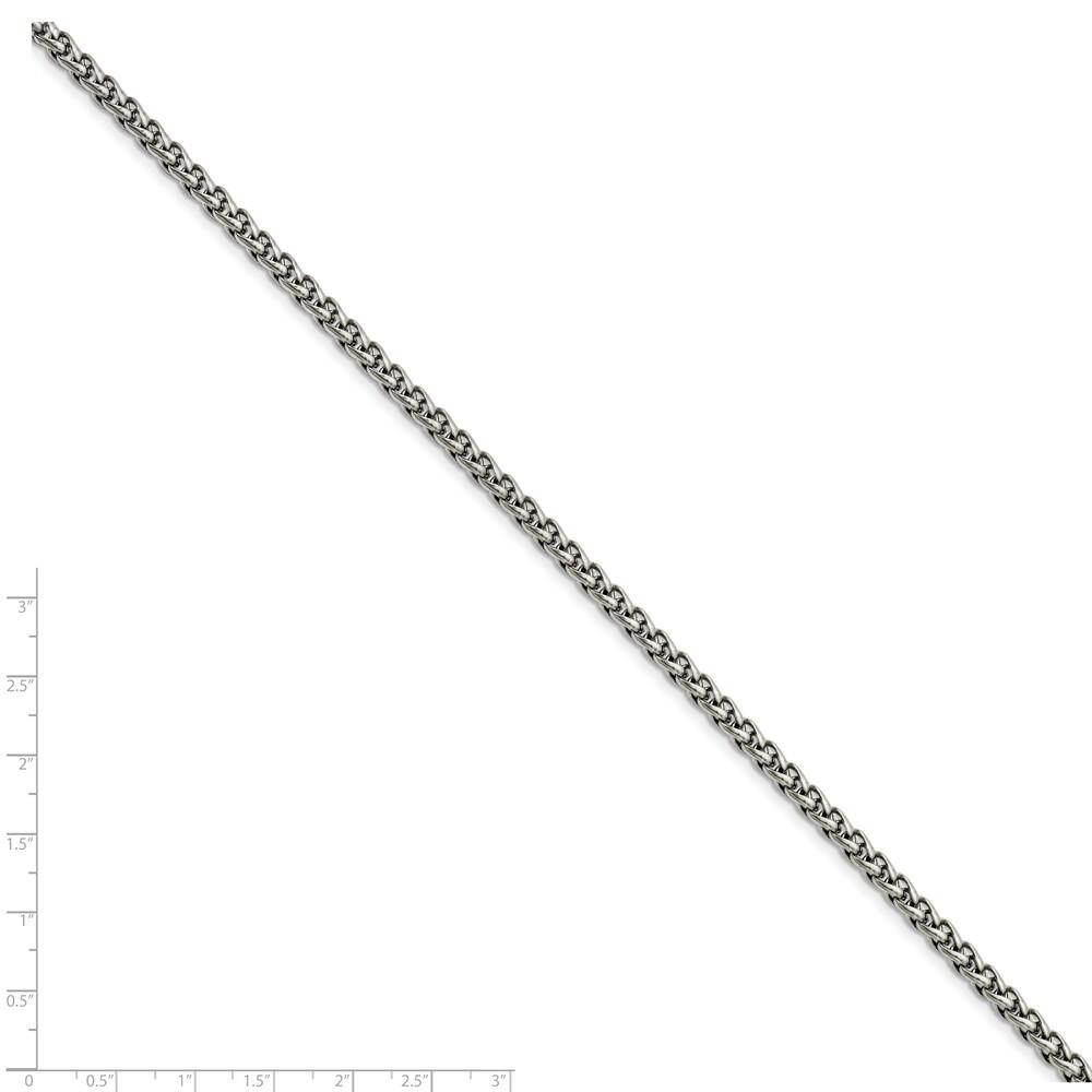 Jewelryweb Stainless Steel 5.0mm Wheat 22inch Chain Necklace - 22 Inch