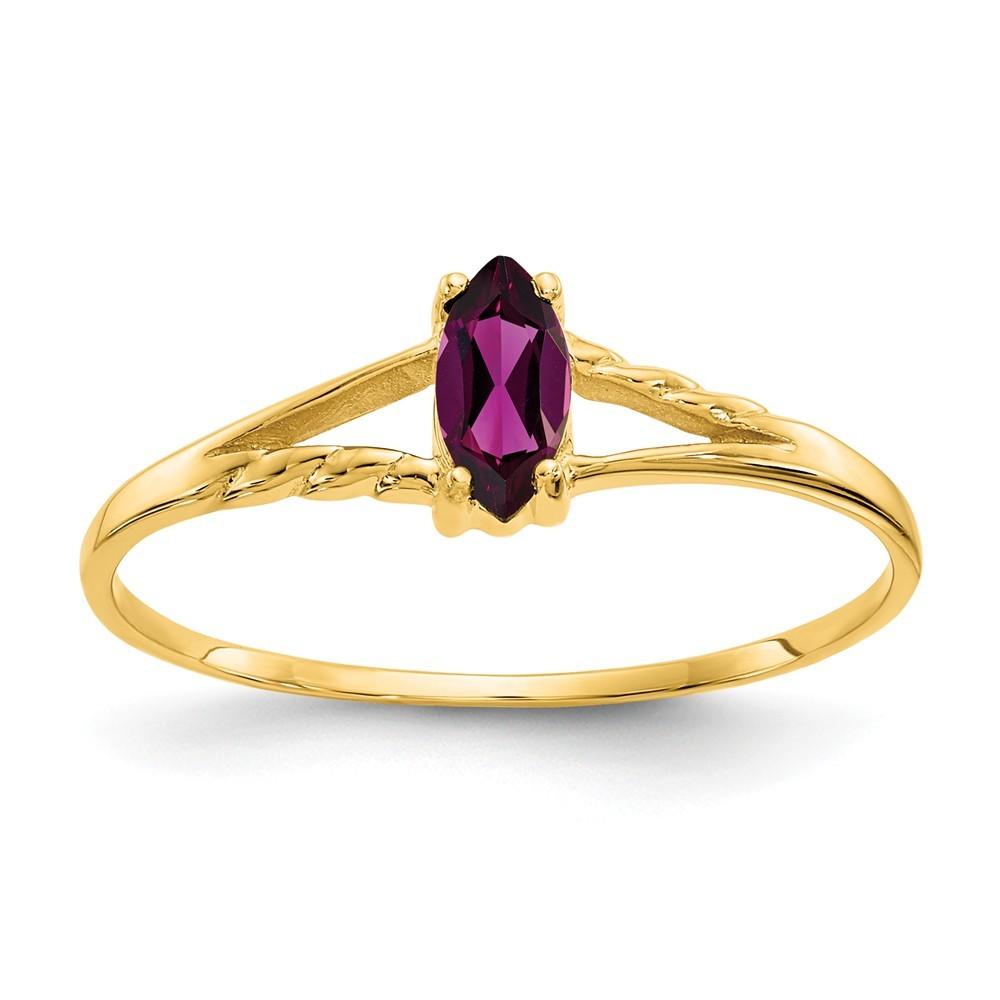 Jewelryweb 14k Yellow Gold Rhodolite Garnet Birthstone Ring - Size 6