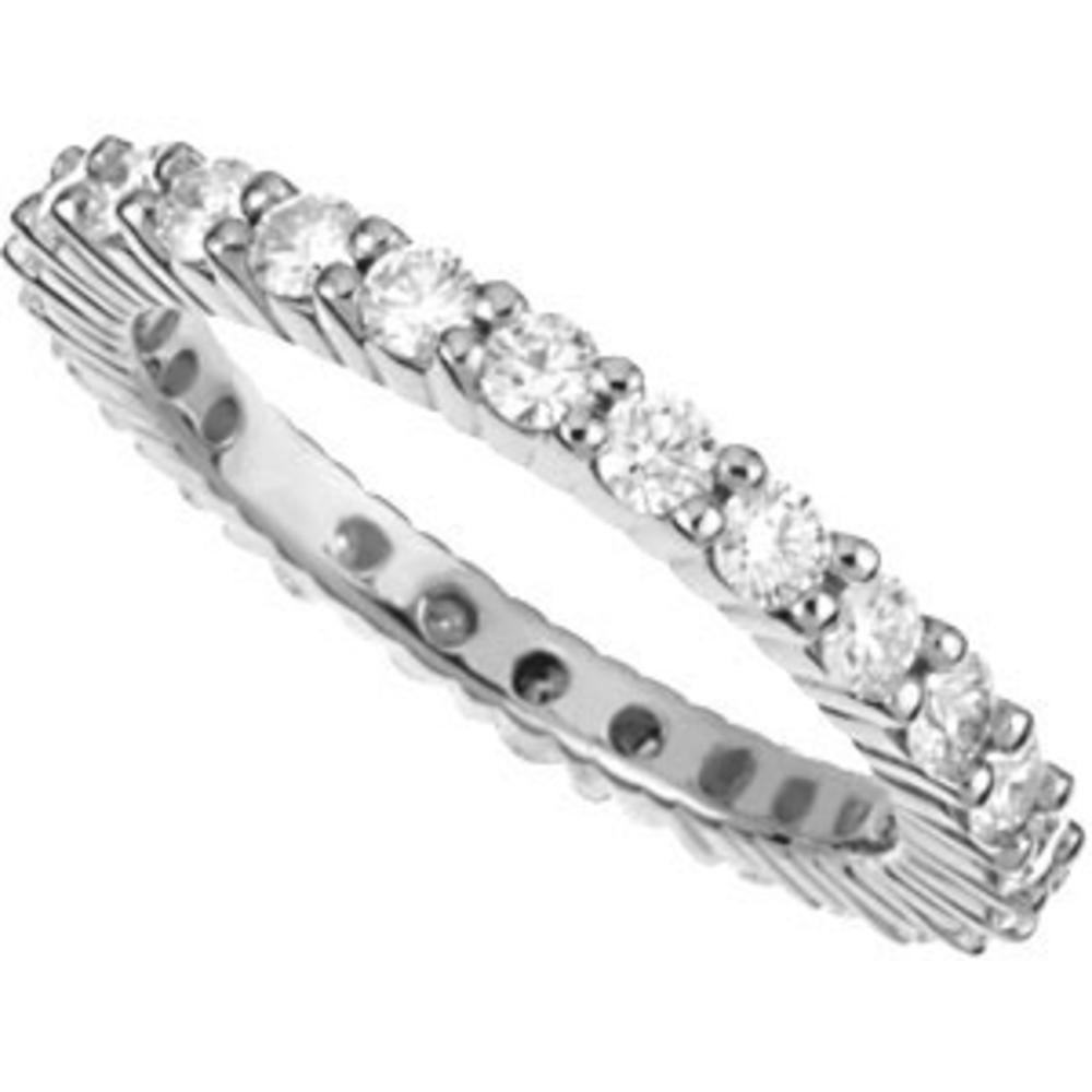 Jewelryweb 18k White Gold Diamond Eternity Band Ring - Size 6 - 1 1/2ct