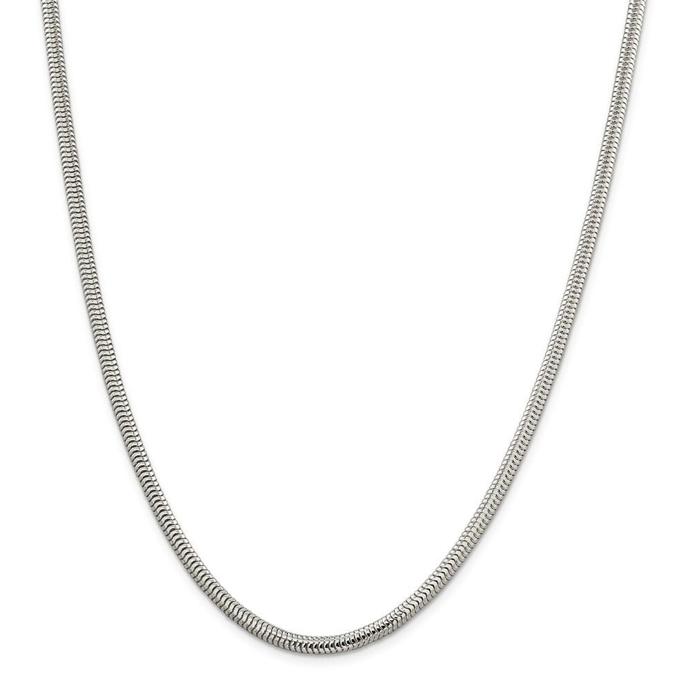 Jewelryweb Sterling Silver Snake Chain Necklace - 24 Inch - 4mm - Lobster Claw