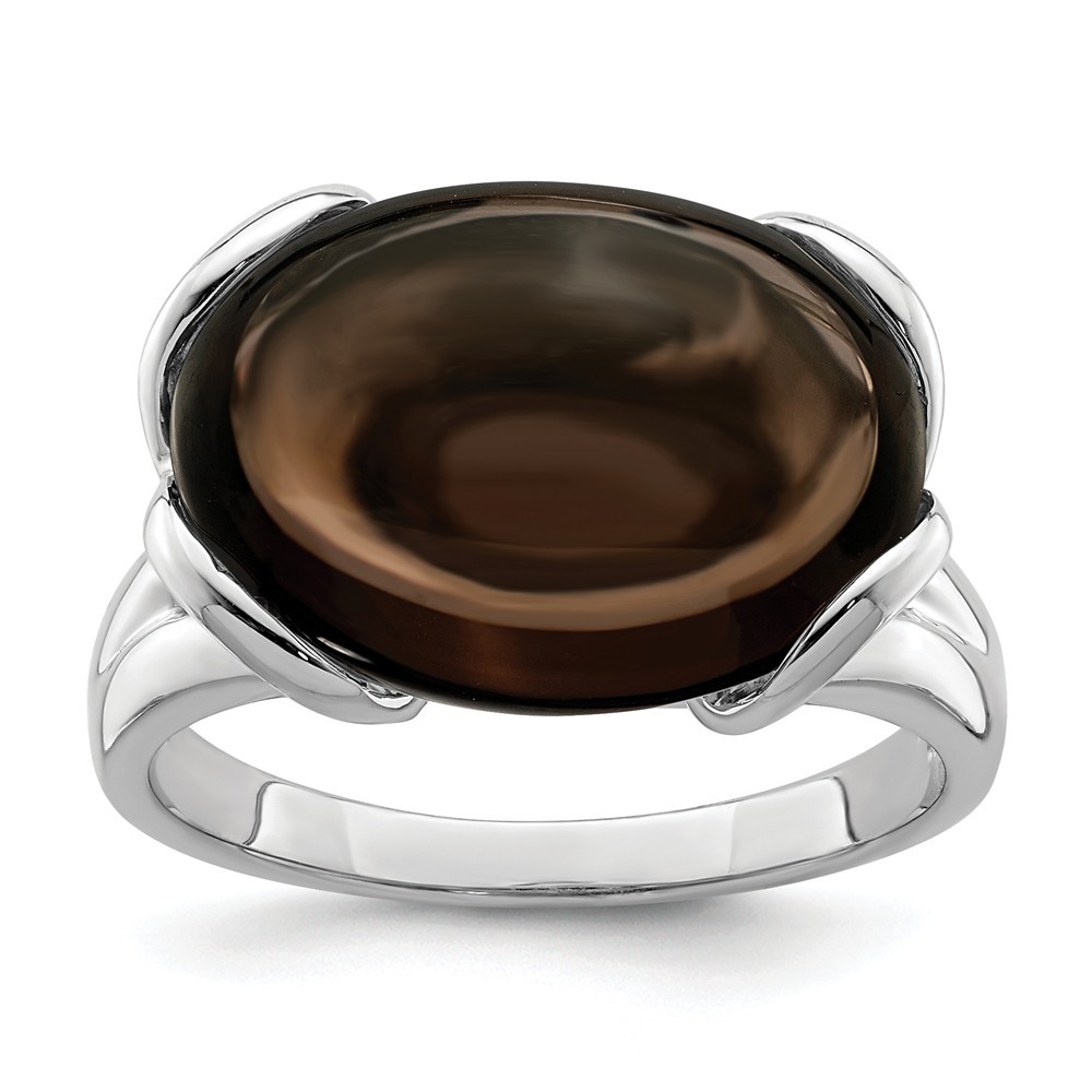Jewelryweb Sterling Silver Smokey Quartz Ring - Size 5